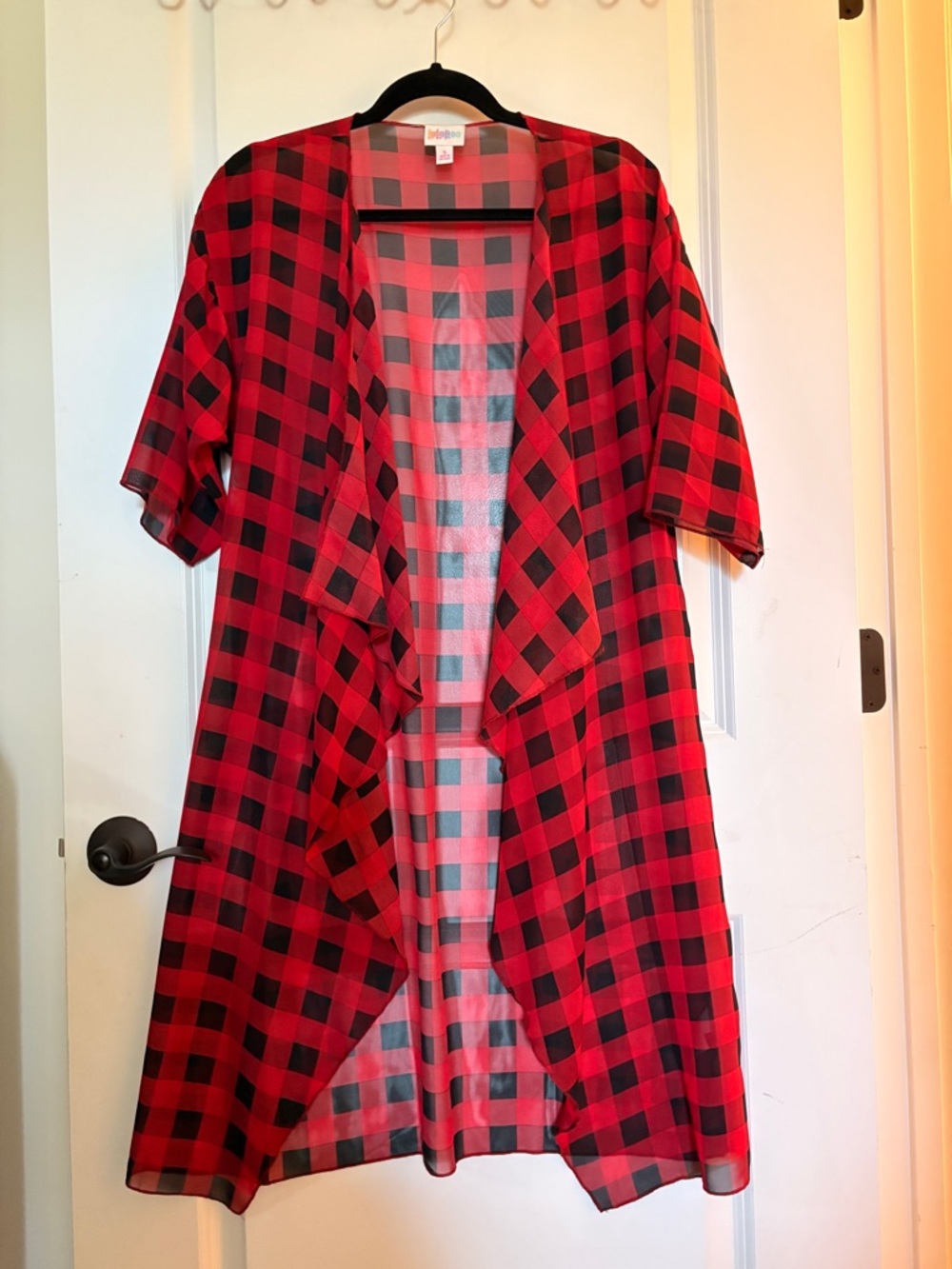 Lularoe Shirley Red & Black Buffalo Plaid